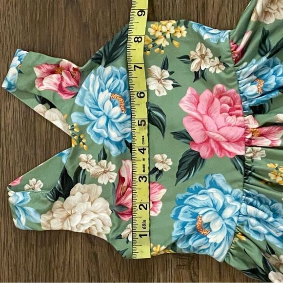 Love & Sprinkles Sleeveless Floral Twirl Dress Green Pink Blue Cream Size 2T - Picture 5 of 11